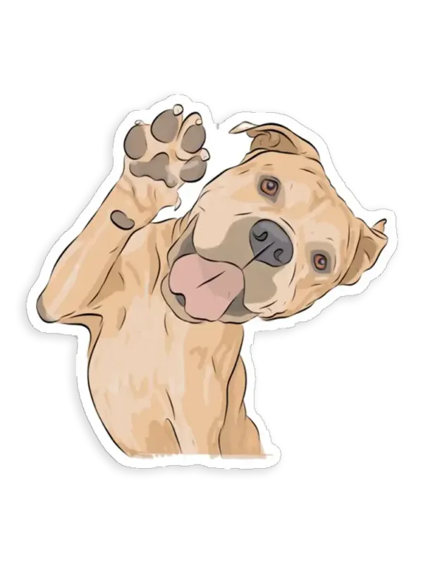 Waving Dog Sticker
