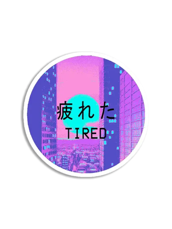 Tired Vaporwave Aesthetic Sticker