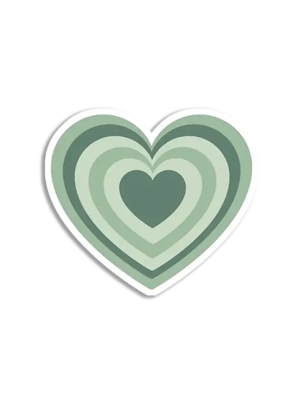 Sage Green Heart Sticker