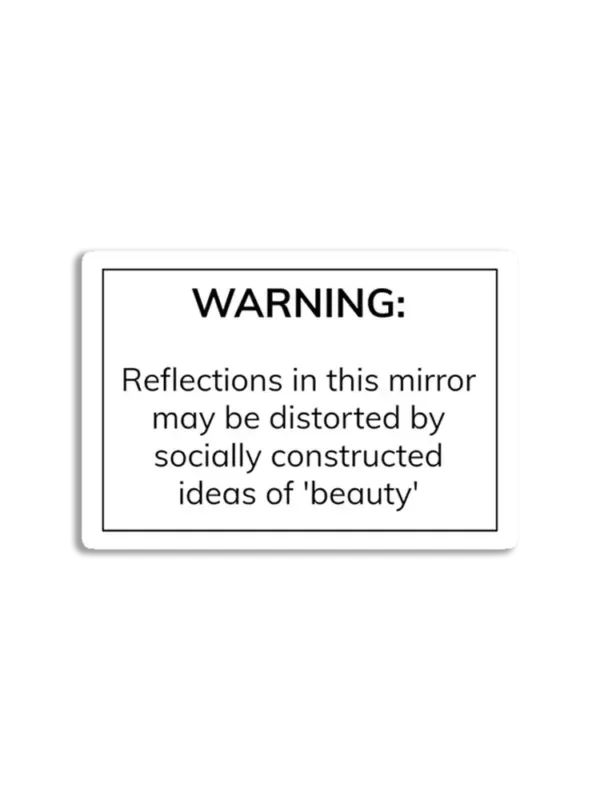 Reflections in this mirror may be distorted Sticker