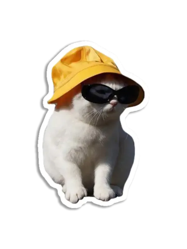 Bucket hat cat Sticker