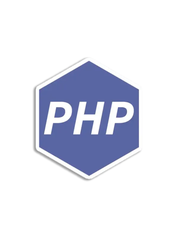 PHP White Hexagon Sticker
