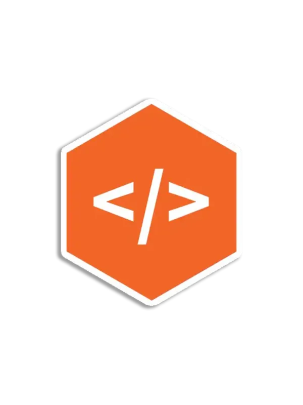 HTML White Hexagon Sticker