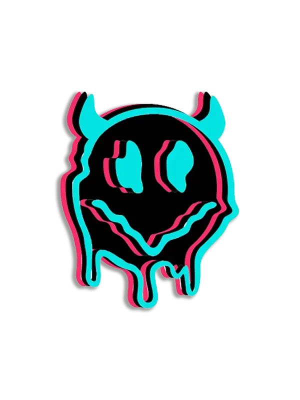 Neon Trippy Smile Sticker