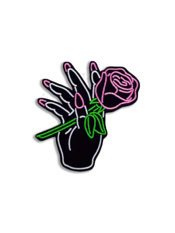 Neon Flower in Hand Sticker