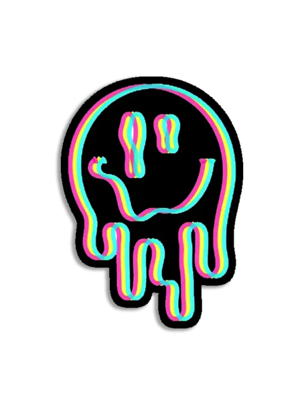 Neon Acid Smile Trippy Sticker