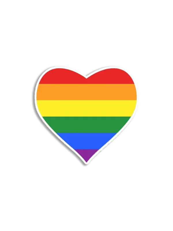 Heart Shaped Pride Flag Sticker