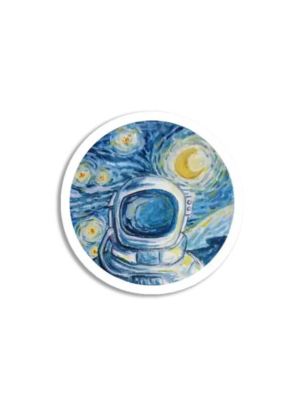 Van Gogh space astronaut painting Sticker