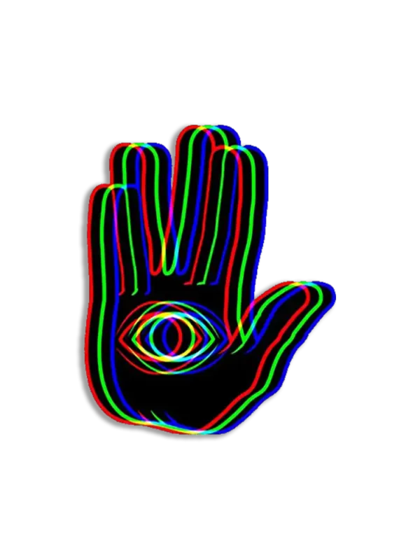 Black Trippy Hand Sticker