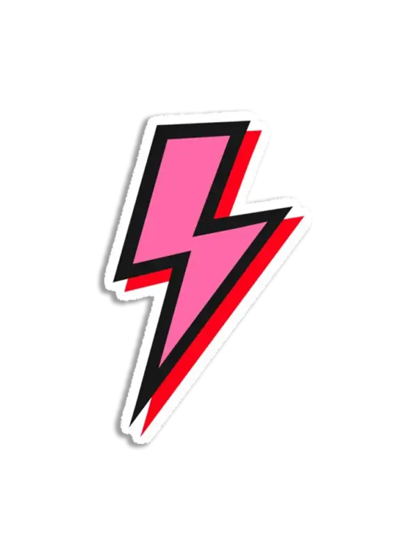 Pink and red lightning bolt Sticker