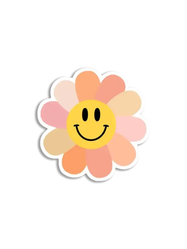 Boho Smiley Flower Sticker