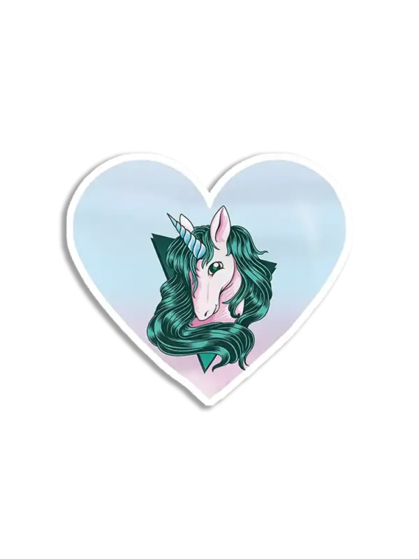 Vintage Unicorn Heart Sticker