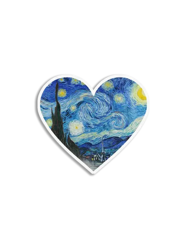 Vintage Heart Starry Night Sticker