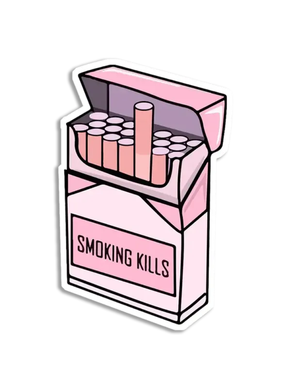Pink Box Smoking Kills Sticker