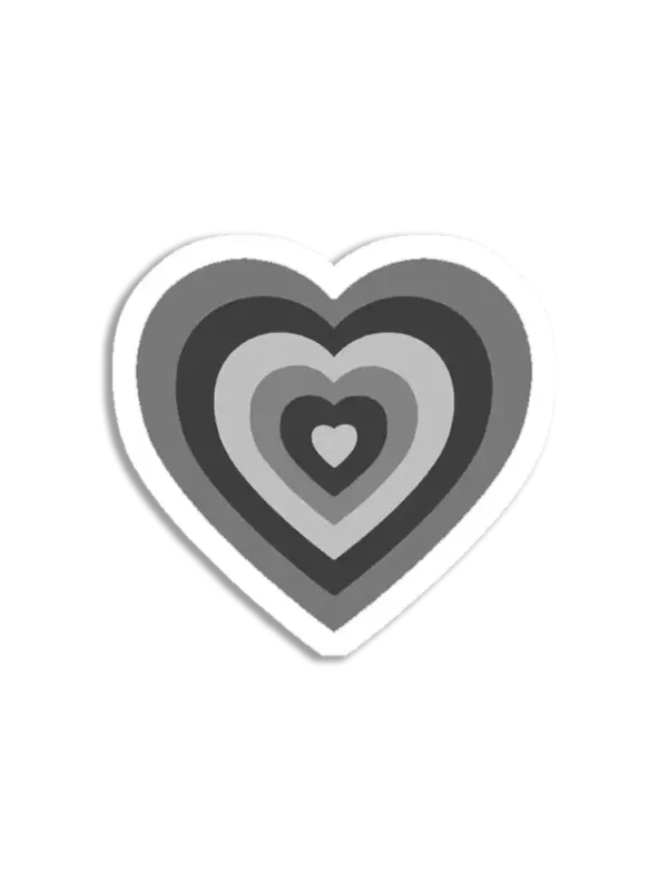 Black Abstract Heart Sticker