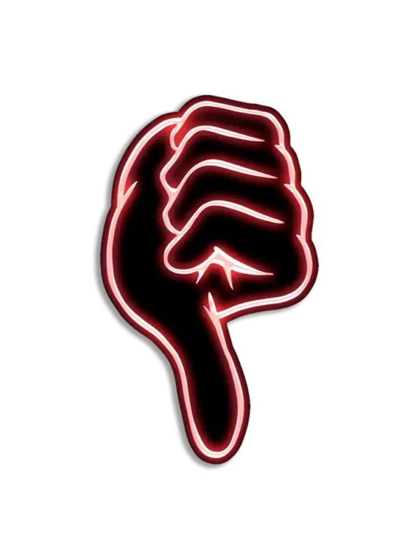 Neon Thumbs Down Sticker