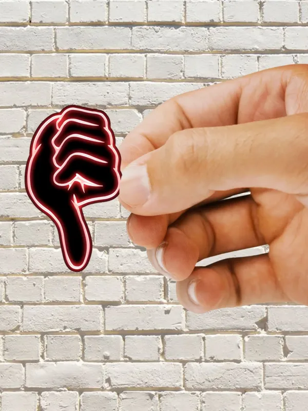 Neon Thumbs Down Sticker - Dheeth By Nature SINGLE2528A 1745102011197 517357350 - Dheeth By Nature