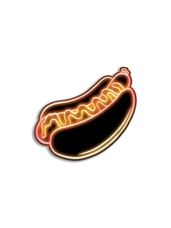 Neon Hot Dog Sticker