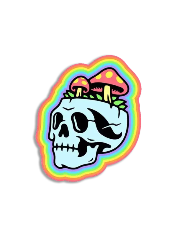 Trippy Rainbow Skull Sticker