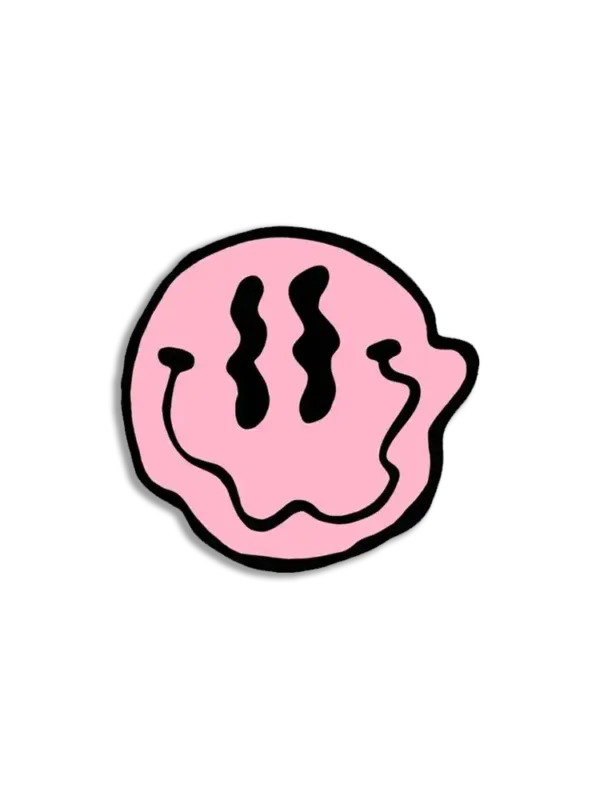 Pink Smiley Trippy Sticker