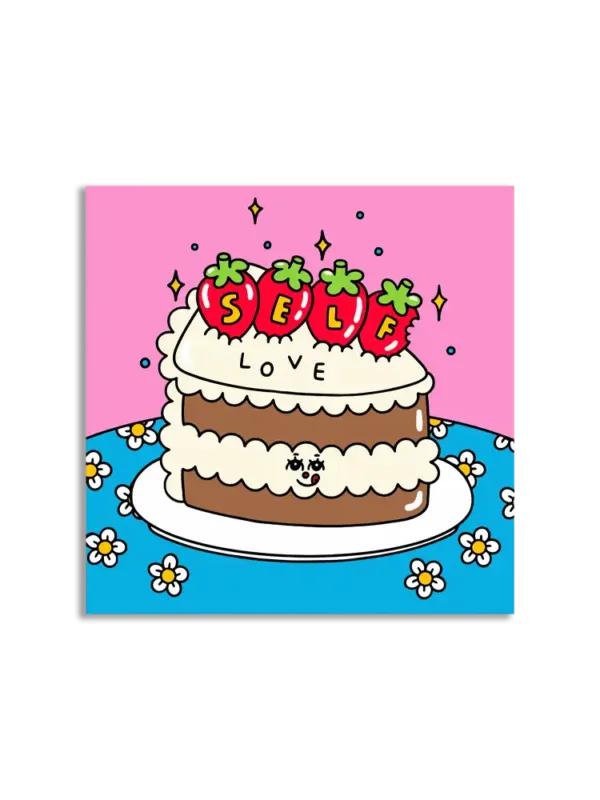 Self Love Cake Illustration Sticker