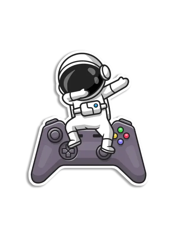 Cute Astronaut Dabbing Game Controlle Sticker