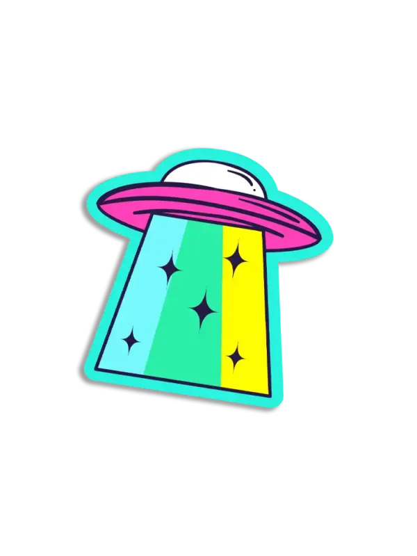 Trippy UFO Sticker