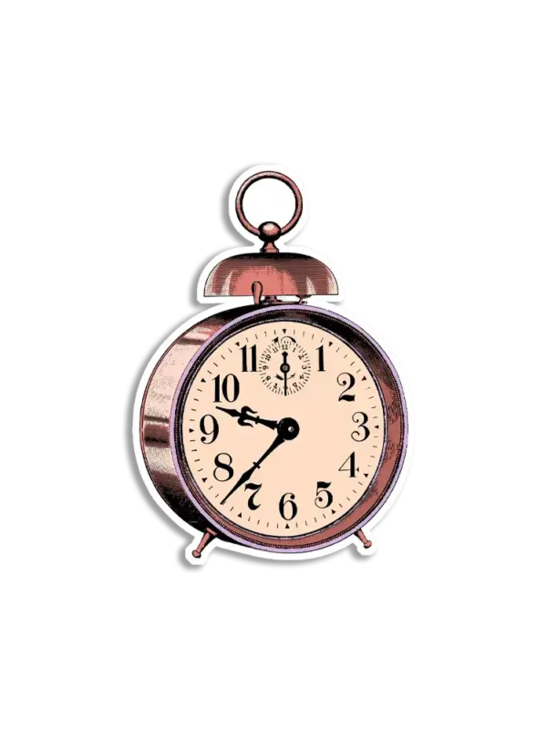 Vintage Alarm Clock Aesthetic Journal Sticker