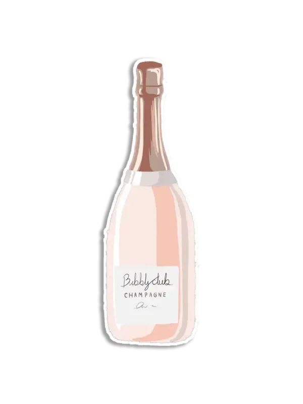 Cute Champagne Bottle Journal Sticker