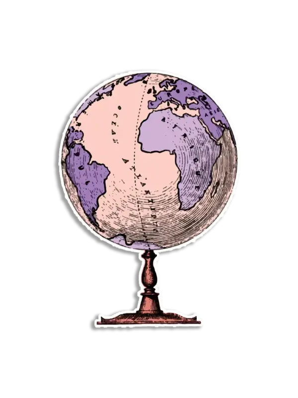 Vintage Aesthetic Globe Sticker