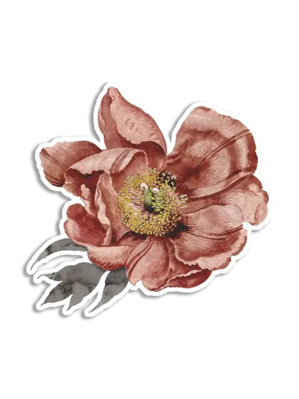 Vintage Pink Flower Sticker