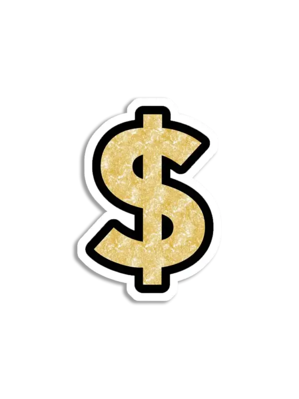 Gold Dollar Sign Sticker