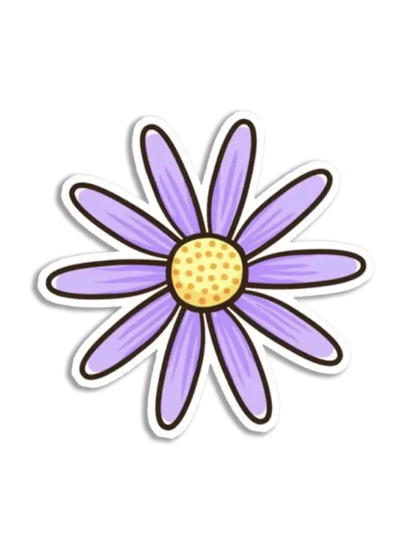 Purple Daisy Sticker
