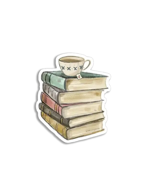 Books and Coffee Sticker