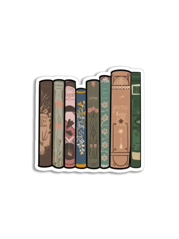 Retro Books Sticker