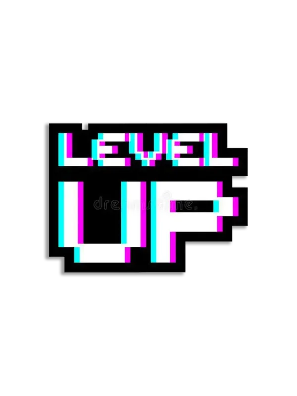 Pixelated Level Up Sticker