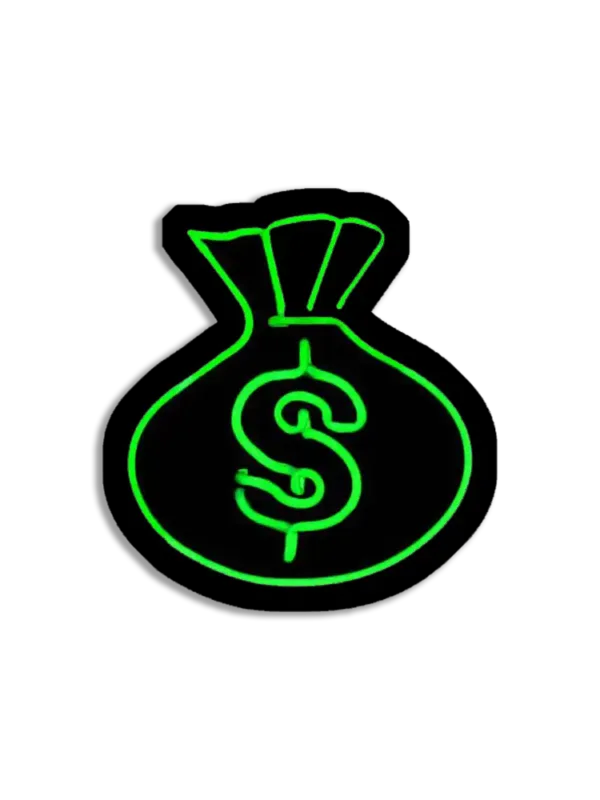 Neon Dollar Money Bag Sticker