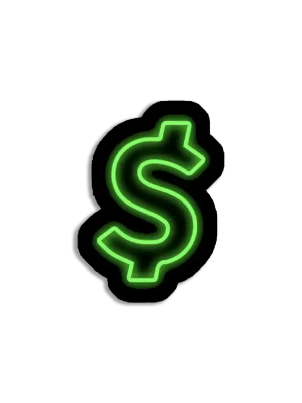 Neon Dollar Sign Sticker