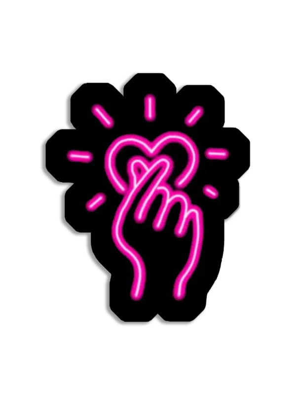 Neon Finger Heart Sticker