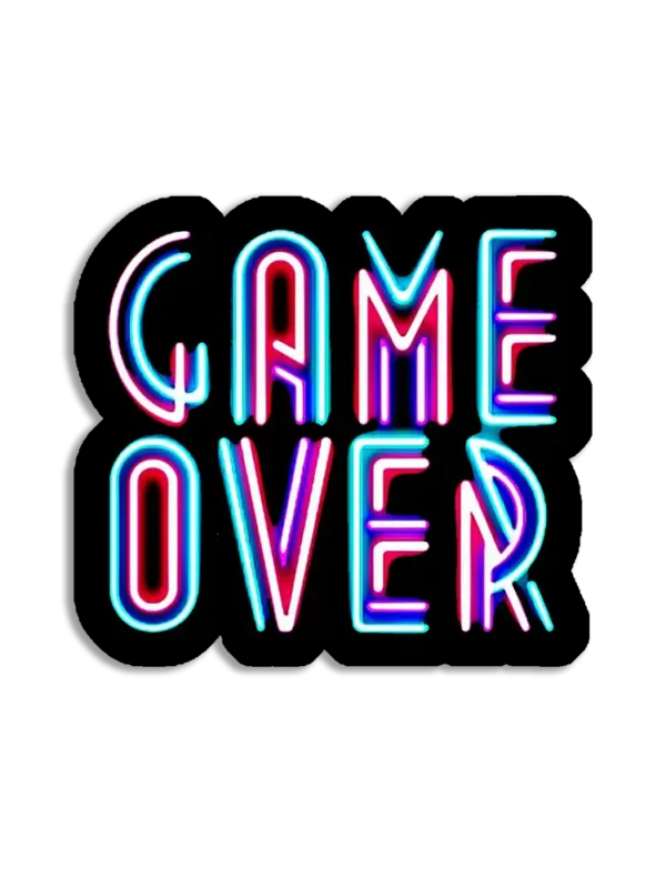 Neon Game Over Sign Sticker