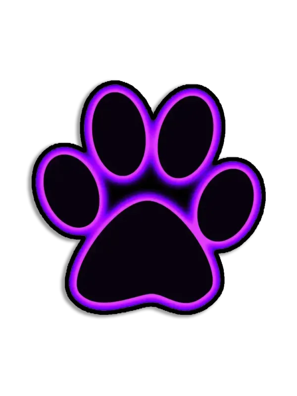 Neon Paw Sign Sticker