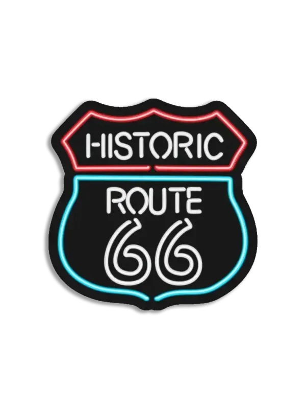Neon Route 66 Sign Sticker
