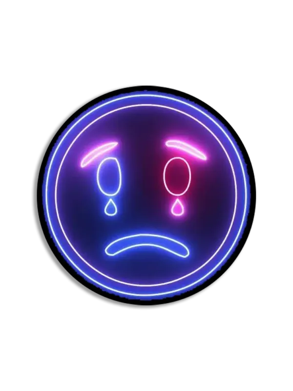 Neon Sad Emoji Sticker