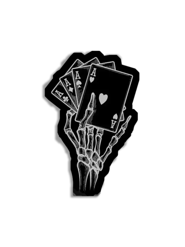 Neon Skull with Cards Sticker