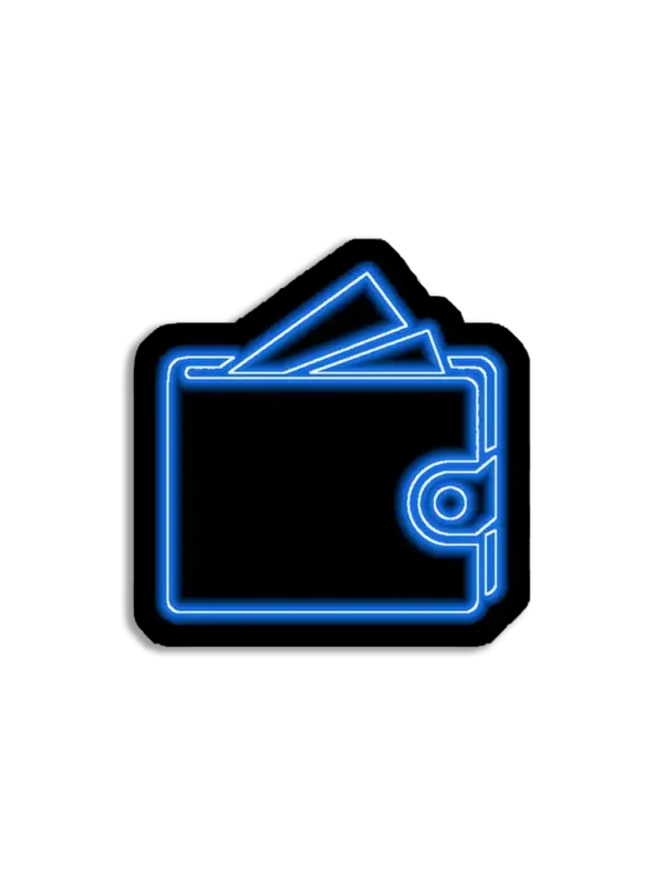 Neon Wallet Sign Sticker