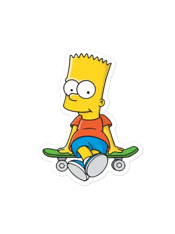 Bart Simpson Sitting on a Skate Sticker