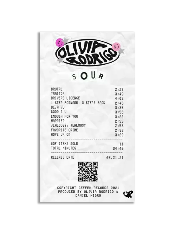 Olivia Rodrigo Receipt Sticker