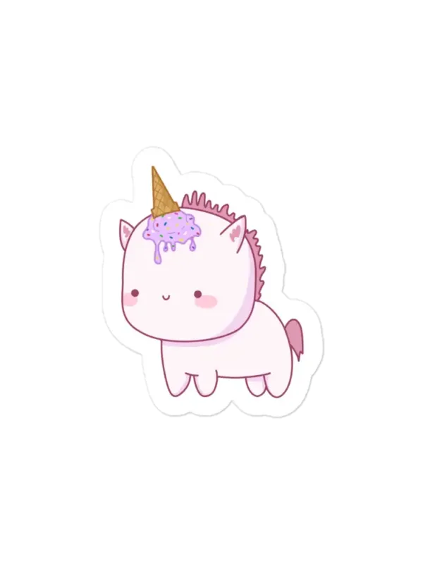 Cute Unicorn with Ice Cream Horn Sticker