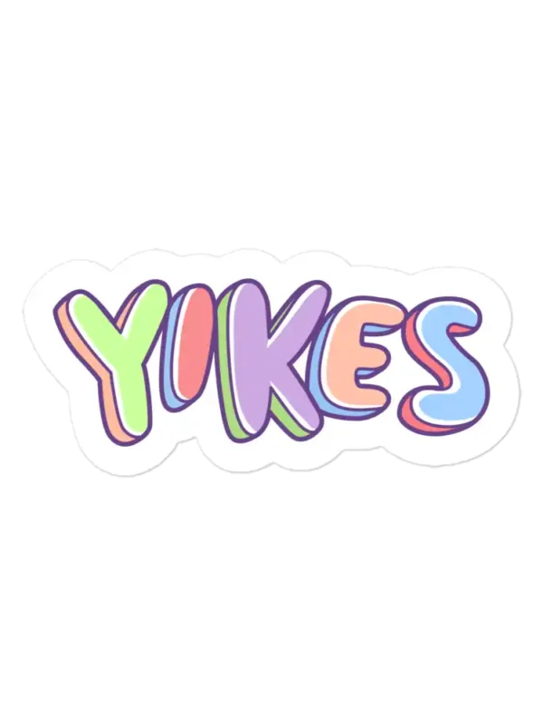 Inscription Yikes Sticker