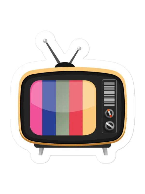 Retro TV Playing Color Bars Sticker